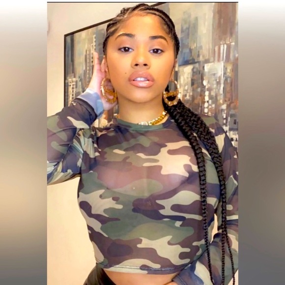 Fashion Nova Tops - ✨Camo Mesh Crop Top ✨